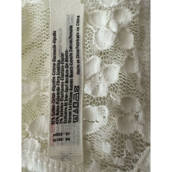 Free People Intimately Top Women Small White Lace Long Sleeve Bodycon Coquette - Picture 4 of 9